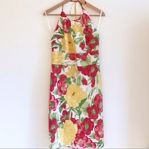 Ann Taylor Loft keyhole halter floral dress